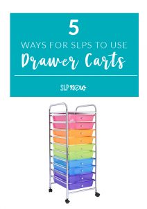 Drawer carts are a serious lifesaver in schools! I use my drawer cart for lots of different things, so I'm sharing all of my favorite speech room organization tips using a drawer cart in this post. Time to get organized!