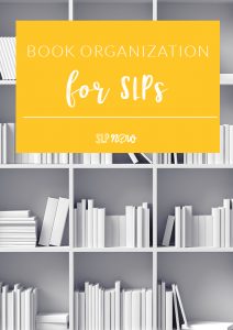 SLPs can accumulate a lot of books, so having a book organization system is super important. In this blog post, I share how I organize my therapy room library, get rid of books I don't really need, keep track of what books I already have, and more. Get some ideas to help you organize your therapy books in this post!