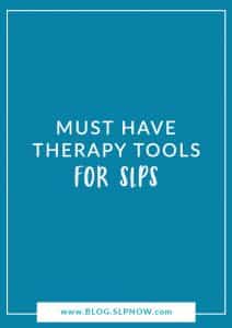 I'm sharing my top 10 must-have therapy tools for SLPs in this blog post. Which tools are you already using in your speech therapy room? Which tools do you still need? Click through to read about all 10 tools - and to suggest more tools that you love!