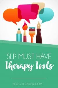 I'm sharing my top 10 must-have therapy tools for SLPs in this blog post. Which tools are you already using in your speech therapy room? Which tools do you still need? Click through to read about all 10 tools - and to suggest more tools that you love!