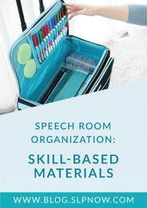 Do you need to work on your organizing skills in your speech room? This blog post is all about how I organized my tools and materials in my speech therapy room -- all as inspiration for you! As SLPs, we can accumulate a lot of stuff over the years, so speech room organization is a must in order to keep our little rooms from getting too crazy. Click through to learn more organizing skills for your speech room!