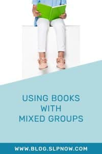 Mixed groups can be a challenge, including figuring out how to use books with mixed groups. How do you hit all of your speech students' targets with one book?! This blog post from an experienced SLP shares how to use books with mixed groups in speech therapy. Click through to read it!