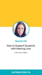 This week on the SLP Now podcast, Marisha sat down to talk to Lauren DiBiase, a speech language pathologist and certified LSLS (language + spoken language specialist) auditory verbal therapist who is fluent in ASL. They spoke about supporting students with hearing loss, and putting together a therapeutic plan that advocates for + educates the student while increasing their fluency and ability to communicate. Lauren shares practical tips and strategies to help SLPs gain confidence for working with deaf students.