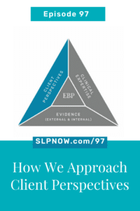 In this episode of the SLP Now podcast, Marisha and Monica break down their process on how they approach clinical perspectives.