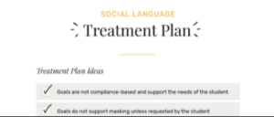 Social Language Treatment Plan