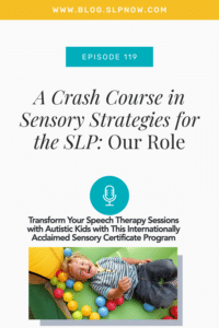 In this week's episode of SLP Now, Marisha chats with Jessie Ginsburg, founder of Pediatric Therapy Playhouse a multi disciplinary clinic in Los Angeles, all about the SLP's role in effective sensory strategies.